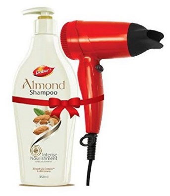 India Desire : Buy Dabur Almond Shampoo Intense Nourishment, 350ml with Hair Dryer At Rs 120 From Amazon [53% Off]